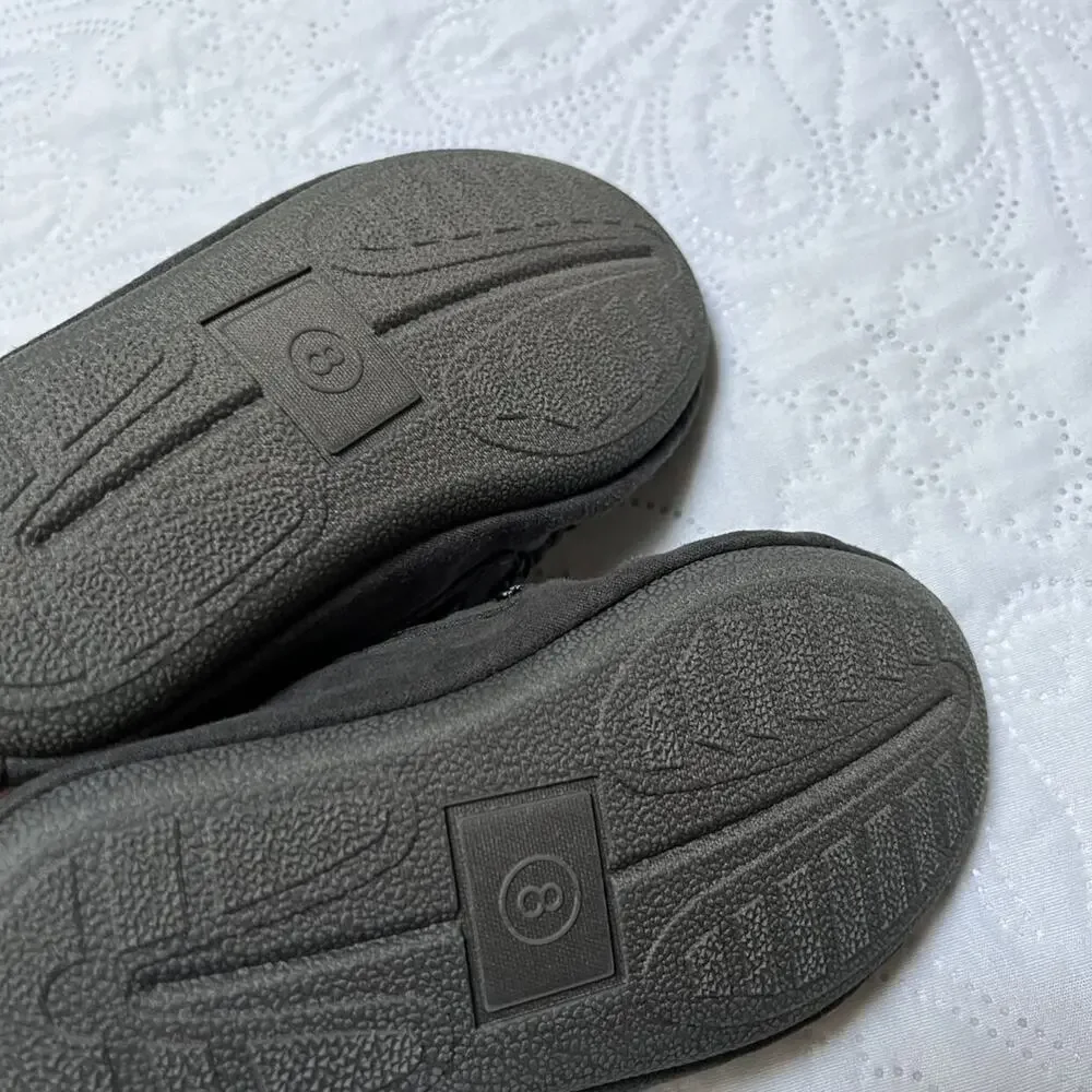 Fleece Lined Solid Slippers Size 8